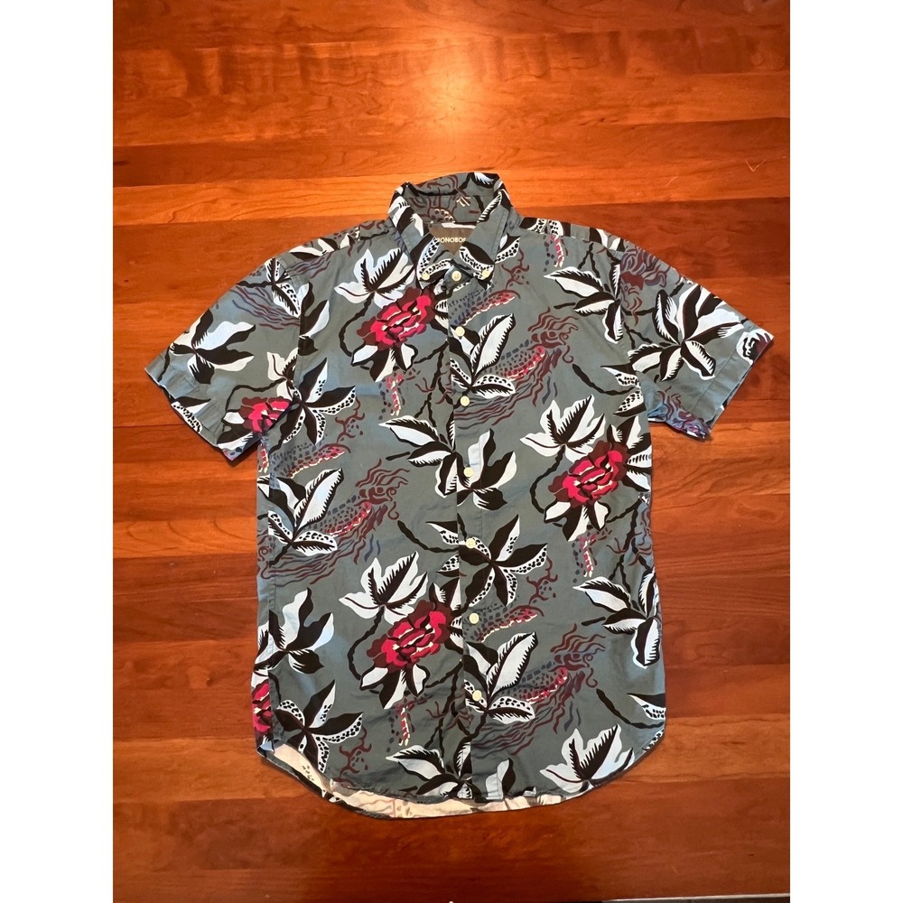 Bonobos Slim Fit Short Sleeve Button Mens Dress Shirt Small Floral Tropical